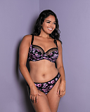 Mood Bloom Balcony Bra And Brazilian Brief Black Print TKD Lingerie Curvy Kate Fashion L1