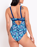 Mykonos Reversable Non Wired Swimsuit Blue Print TKD Lingerie Curvy Kate Swim Fashion B1