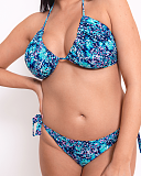 Mykonos Triangle Bikini Top And String Brief Blue Print TKD Lingerie Curvy Kate Fashion F3