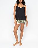 Nancy Cami And Stripe Shorty Set Green Mix TKD Lingerie Cyberjammies Fashion F1
