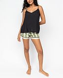 Nancy Cami And Stripe Shorty Set Green Mix TKD Lingerie Cyberjammies Fashion F2