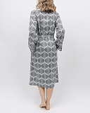 Nicole Geo Print Long Dressing Gown Cream Mix TKD Lingerie Cyberjammies Fashion B1