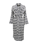 Nicole Geo Print Long Dressing Gown Cream Mix TKD Lingerie Cyberjammies Fashion CF1