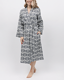 Nicole Geo Print Long Dressing Gown Cream Mix TKD Lingerie Cyberjammies Fashion F1