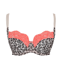 Nina Balcony Bra Leopard Coral TKD Lingerie Panache Fashion CF1