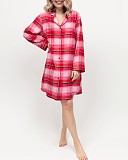 Noelle Brushed Check Nightshirt Red Mix TKD Lingerie Cyberjammies Fashion F1