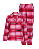 Noelle Brushed Check PJ Set Red Mix TKD Lingerie Cyberjammies Fashion CF1