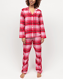 Noelle Brushed Check PJ Set Red Mix TKD Lingerie Cyberjammies Fashion F1
