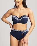 Oceana Bandeau Bikini And Midi Pant Navy TKD Lingerie Panache Swim Fashion F1 min
