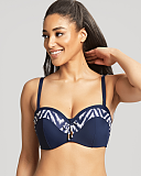 Oceana Bandeau Bikini Straps On Navy TKD Lingerie Panache Swim Fashion F1 min