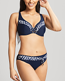 Oceana Plunge Bikini And Classic Pant Navy TKD Lingerie Panache Swim Fashion F1 min