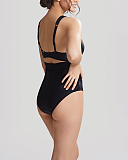 Onyx Chic Moulded Plunge Swimsuit Black TKD Lingerie Panache Swim Fashion B1