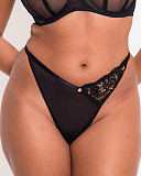 Ornate Thong Black TKD Lingerie Scantilly Fashion F1