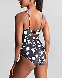 Paloma Balcony Swimsuit Black Sand Print TKD Lingerie Panache Swim Fashion B1