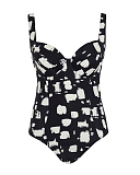 Paloma Balcony Swimsuit Black Sand Print TKD Lingerie Panache Swim Fashion CF1