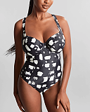 Paloma Balcony Swimsuit Black Sand Print TKD Lingerie Panache Swim Fashion F2
