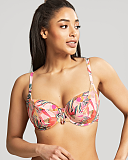 Paradise Balconnet Bikini Pink Tropical TKD Lingerie Panache Swim Fashion F1