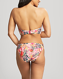 Paradise Bandeau Bikini And Classic Pant Pink Tropical TKD Lingerie Panache Swim Fashion B2