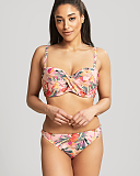 Paradise Bandeau Bikini And Classic Pant Pink Tropical TKD Lingerie Panache Swim Fashion F1