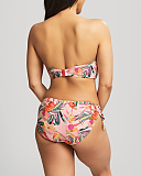 Paradise Bandeau Bikini And Drawside Pant Pink Tropical TKD Lingerie Panache Swim Fashion B1