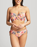 Paradise Bandeau Bikini And Drawside Pant Pink Tropical TKD Lingerie Panache Swim Fashion F1