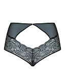 Peek A Boo Lace High Waist Brief Black Scantily TKD Lingerie Fashion CB1