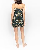 Pimlico Mix Woven Palm Print Cami Shorts Set Emerald Green Mix TKD Lingerie Cyberjammies Fashion B1