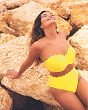 Poppy Moulded Bandeau Bikini And High Waist Brief Sunshine TKD Swimwear Panache Fashion L1