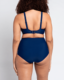 Retro Sun Balcony Bikini And High Waist Brief Blue TKD Lingerie Curvy Kate Swimwear Fashion B1