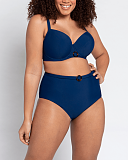 Retro Sun Balcony Bikini And High Waist Brief Blue TKD Lingerie Curvy Kate Swimwear Fashion F1