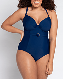 Retro Sun Halterneck Swimsuit Blue TKD Lingerie Curvy Kate Swimwear Fashion F2