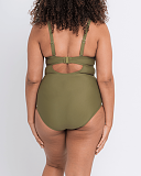 Retro Sun Halterneck Swimsuit Olive TKD Lingerie Curvy Kate Swimwear Fashion B1