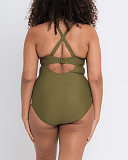 Retro Sun Halterneck Swimsuit Olive TKD Lingerie Curvy Kate Swimwear Fashion B2