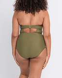 Retro Sun Halterneck Swimsuit Olive TKD Lingerie Curvy Kate Swimwear Fashion B3