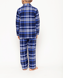 Riley Check Long Sleeve Pyjama Set Navy Mix TKD Lingerie Boys Minijammies Fashion B1