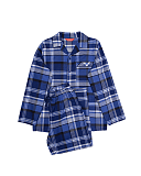 Riley Check Long Sleeve Pyjama Set Navy Mix TKD Lingerie Boys Minijammies Fashion CF1