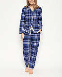 Riley Check Pyjama Set Navy Mix TKD Lingerie Cyberjammies Fashion F1