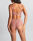 Rosa Balcony Bra And Suspender Brief Rose Gold TKD Lingerie Panache Fashion B2