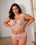 Roxie Plunge Bra And High Waist Brief Misty Rose TKD Lingerie Sculptresse Core L1