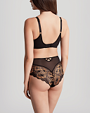 Sabrina Balconnet Bra And High Waist Brazillian Brief Noir Vintage Gold TKD Lingerie Panache Fashion