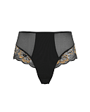Sabrina High Waist Brazillian Brief Noir Vintage Gold TKD Lingerie Panache Fashion CF1