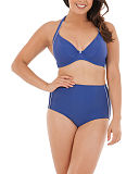 Sail Away Halterneck Bikini and High Waist Brief Blue White TKD Lingerie Curvy Kate Swim Fashion pf