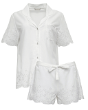 Saskia Embroidered Shorty Set White TKD Lingerie Cyberjammies TF1 min