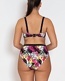 Sea Leopard Balcony Bikini Top And High Waist Brief print mix TKD Lingerie Curvy Kate Fashion B1