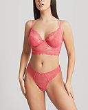 Selena Longline Plunge Bra And Brazillian Brief Paradise Pink TKD Lingerie Panache Fashion F2