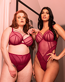 Senses Plunge Body And Plunge Bra And High Waist Brief Cherry TKD Lingerie Scantilly Fashion L1