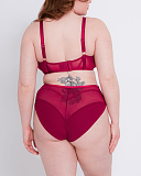 Senses Plunge Bra And High Waist Brief Cherry TKD Lingerie Scantilly Fashion B1