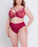 Senses Plunge Bra And High Waist Brief Cherry TKD Lingerie Scantilly Fashion F1