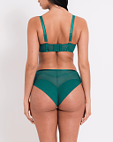 Senses Plunge Bra And High Waist Brief Verdigris TKD Lingerie Scantilly Fashion B1