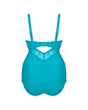 Sheer Class Plunge Swimsuit Turquoise TKD Lingerie Curvy Kate Swimwear Fashion CB1